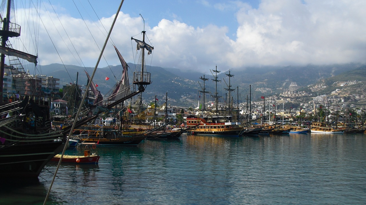 alanya turkey pirate ship free photo