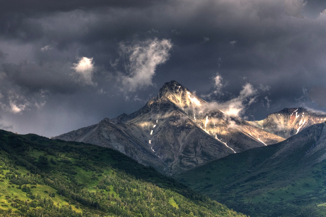 alaska mountain dark sky free photo