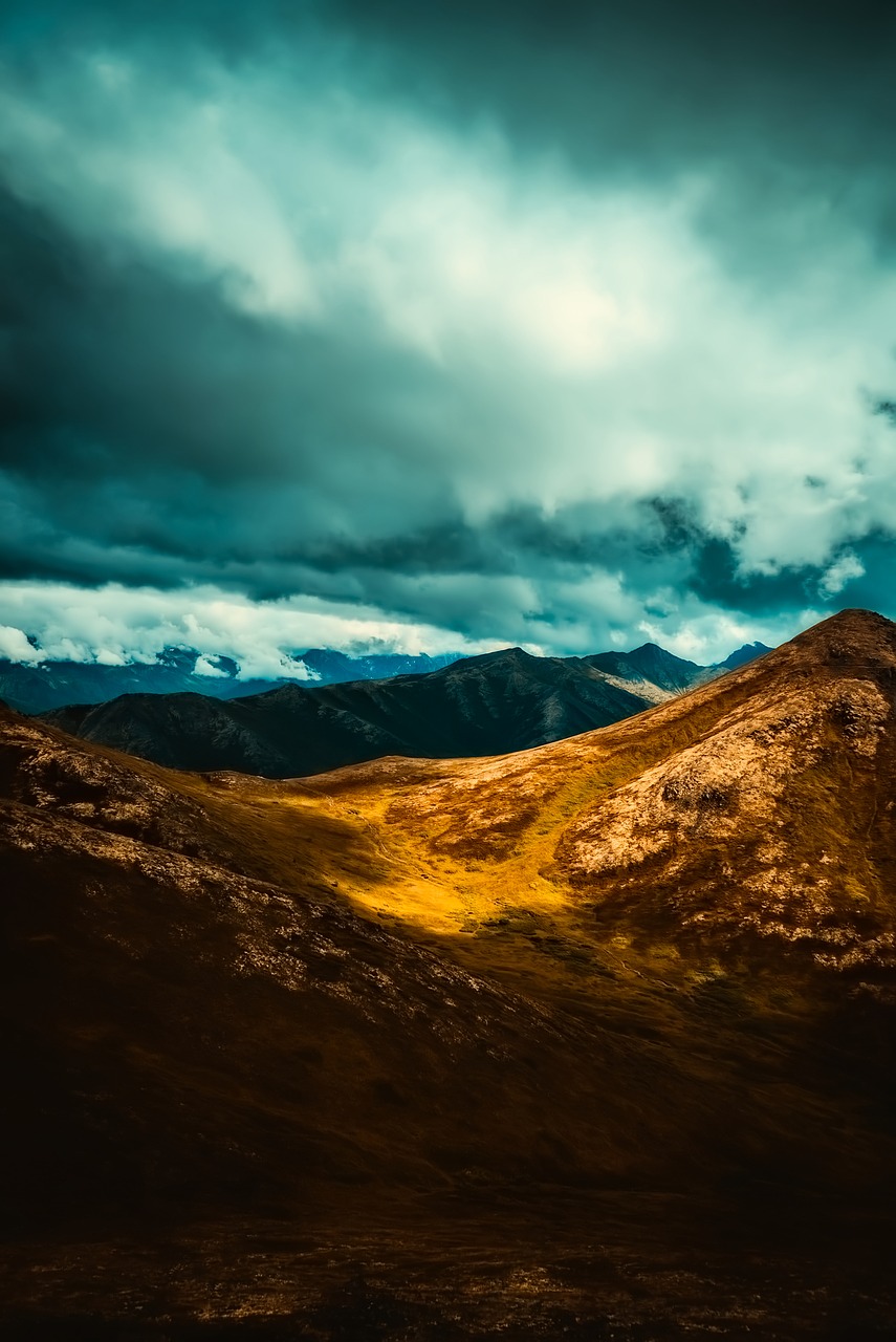 alaska sunset mountains free photo