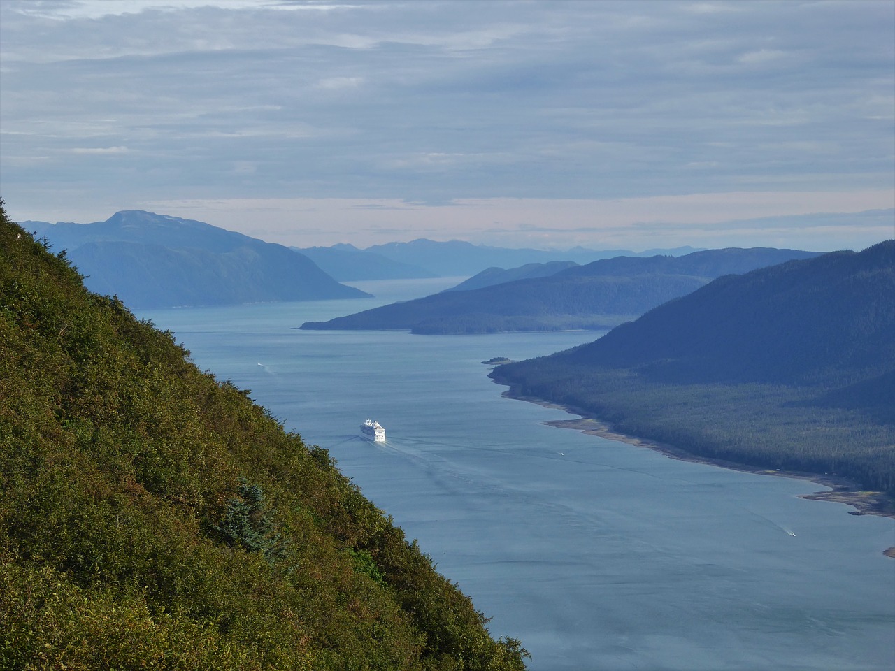 alaska fjord ship free photo