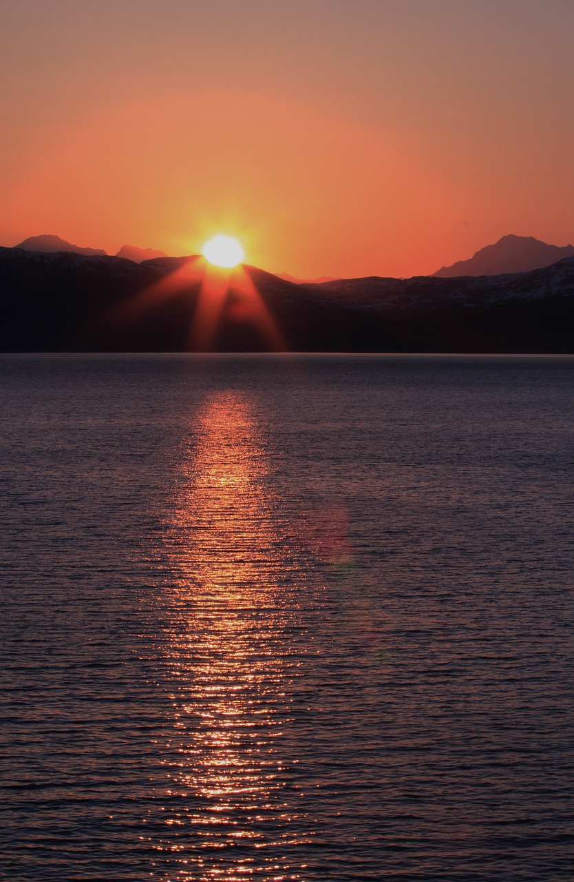 alaska ocean sunset free photo