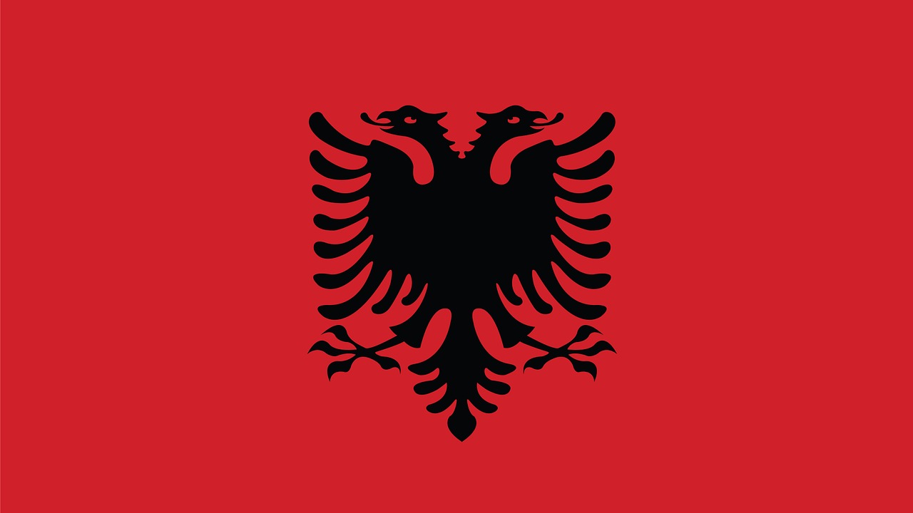 albania flags banner free photo