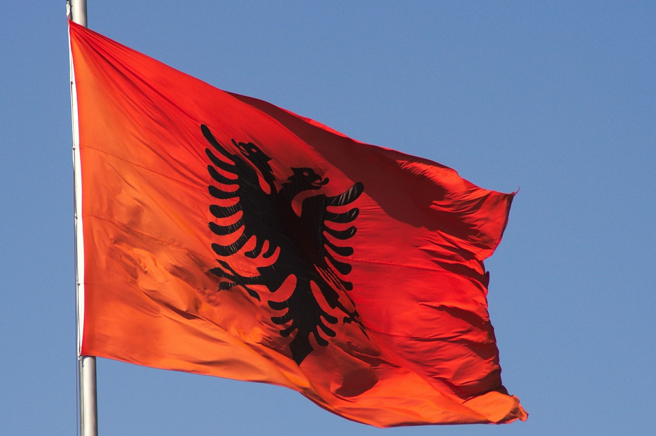albania flag nationality free photo