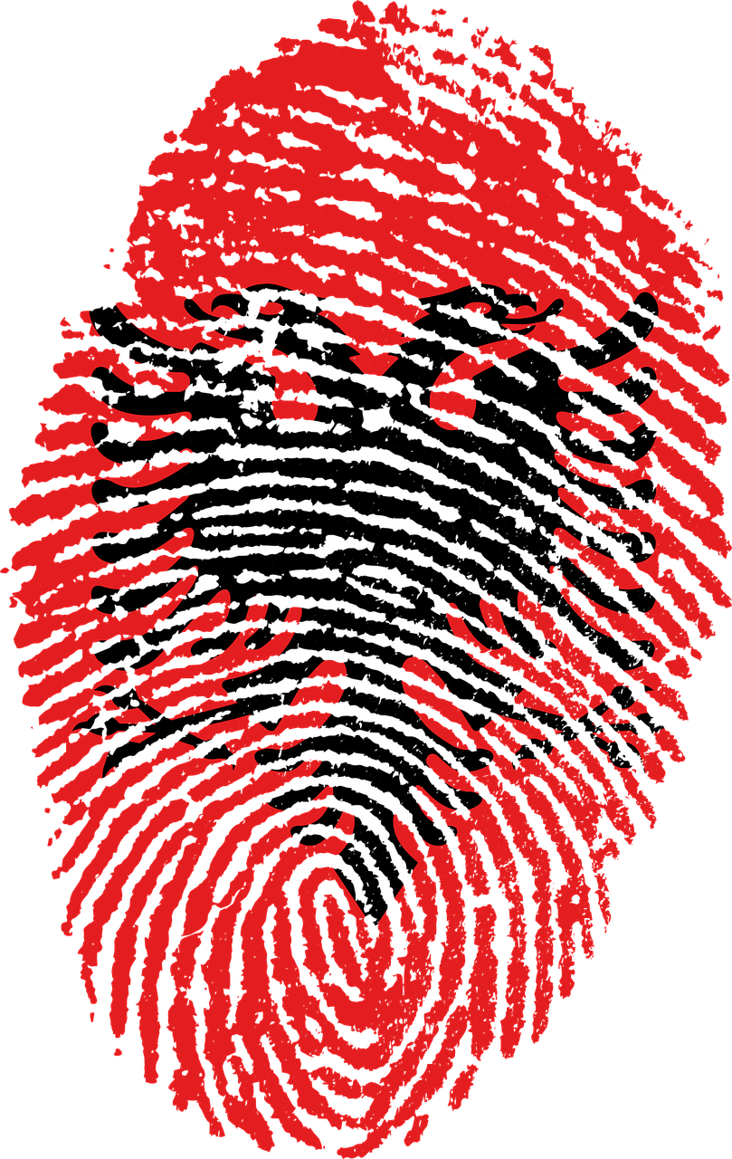 albania flag fingerprint free photo