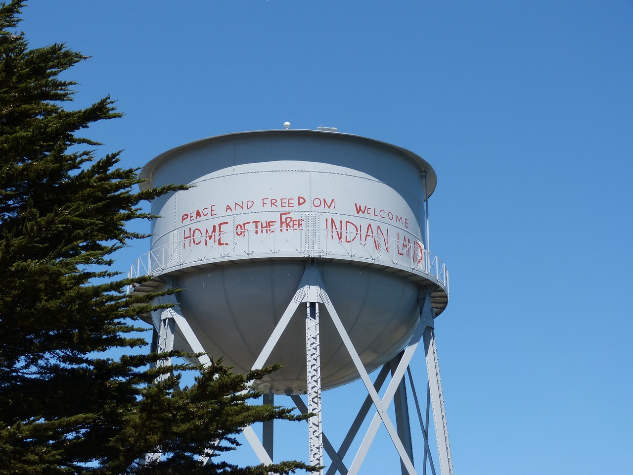 alcatraz water tower california free photo