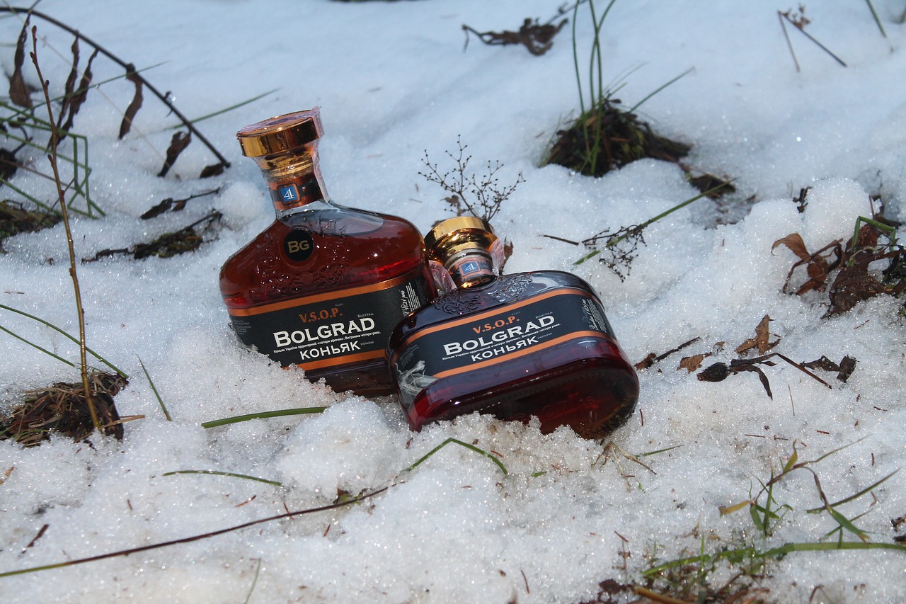 alcohol snow cognac free photo