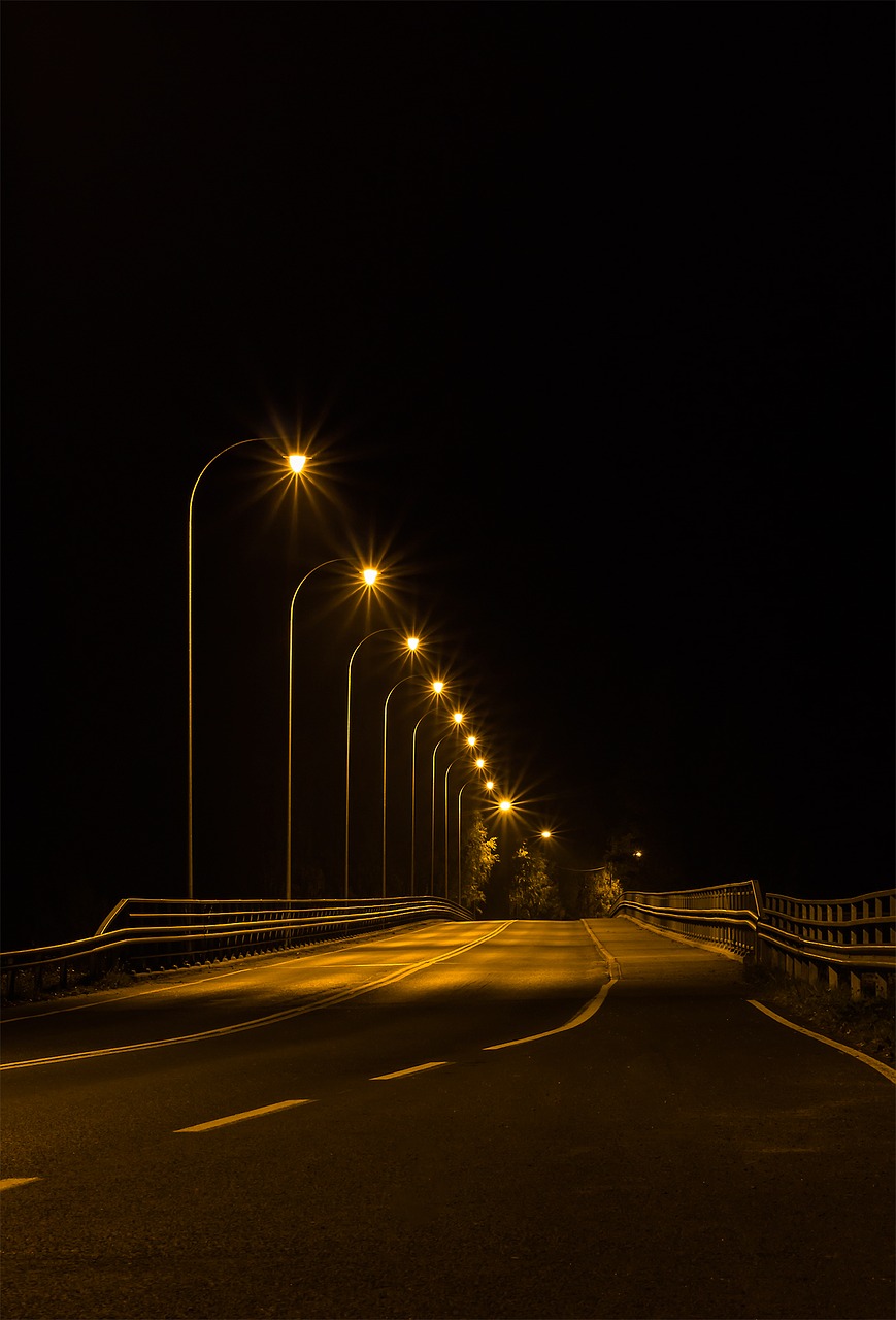 alder stream bridge evening night free photo