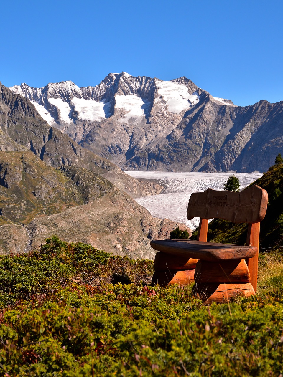 aletsch glacier bank landscape free photo