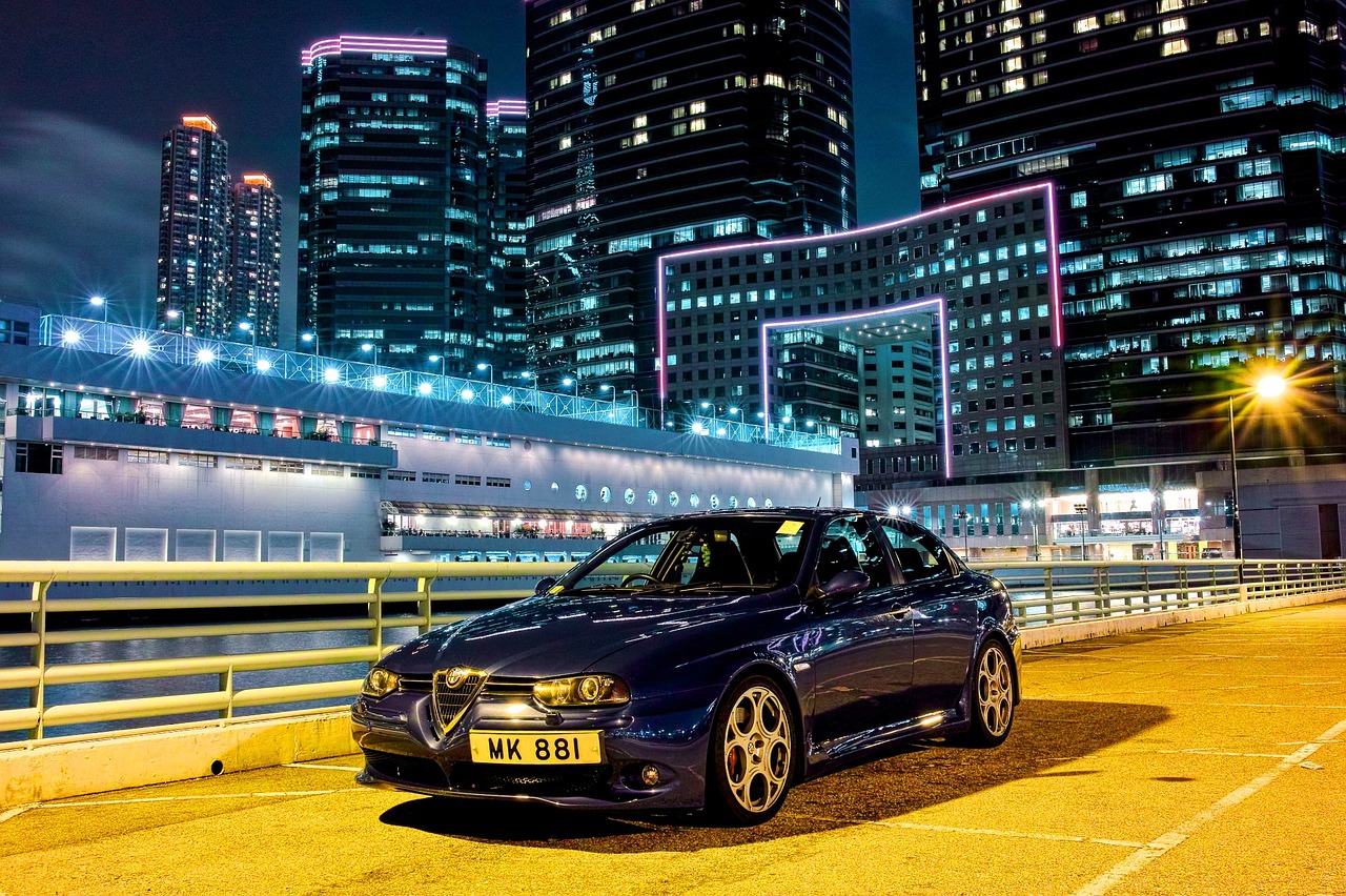 alfa romeo night scene hongkong free photo