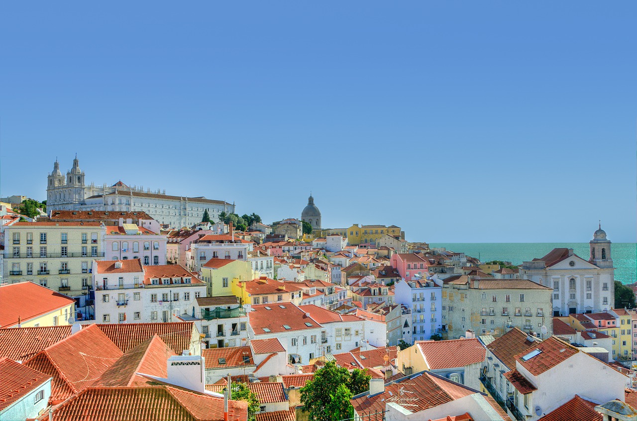 alfama lisbon colors free photo