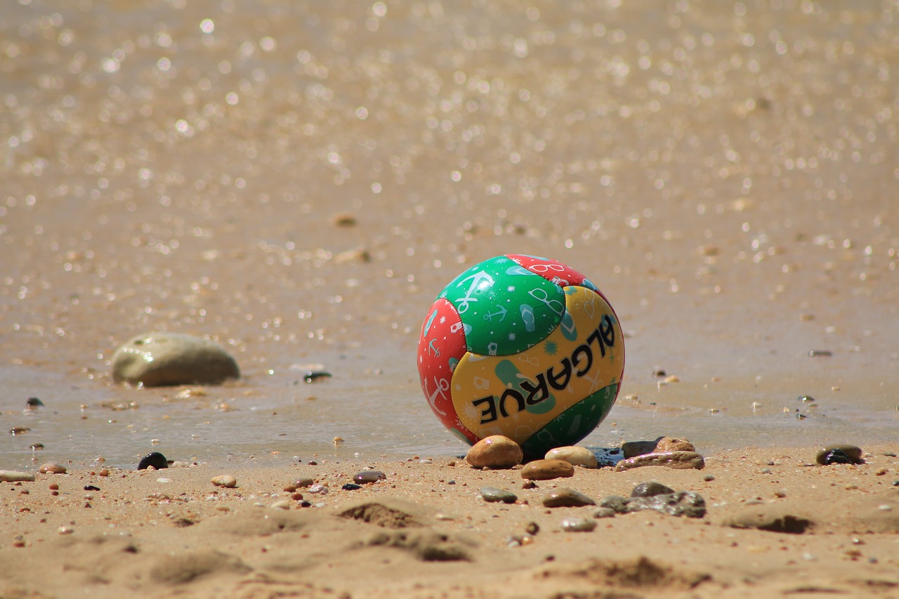 algarve colored ball beach football free photo
