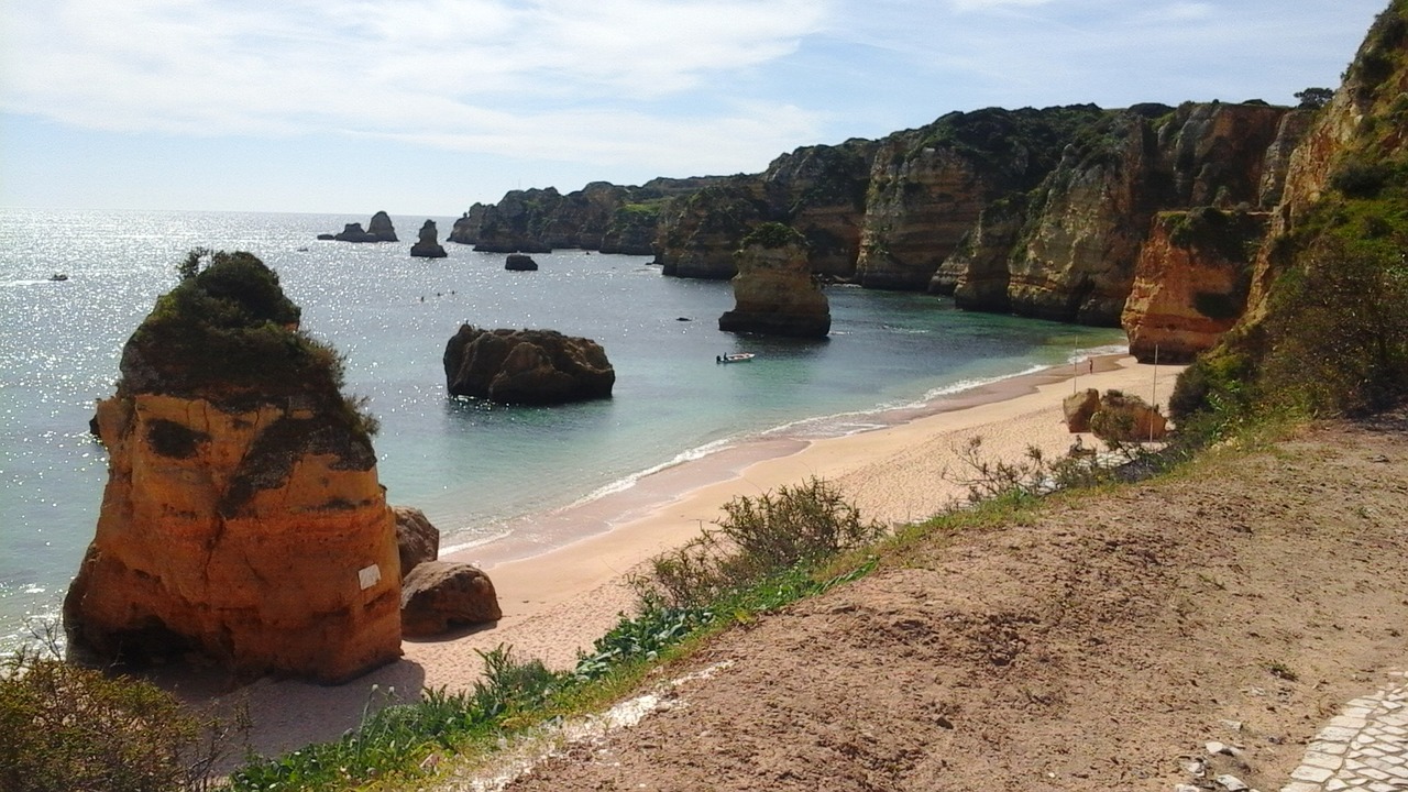 algarve beach shore free photo