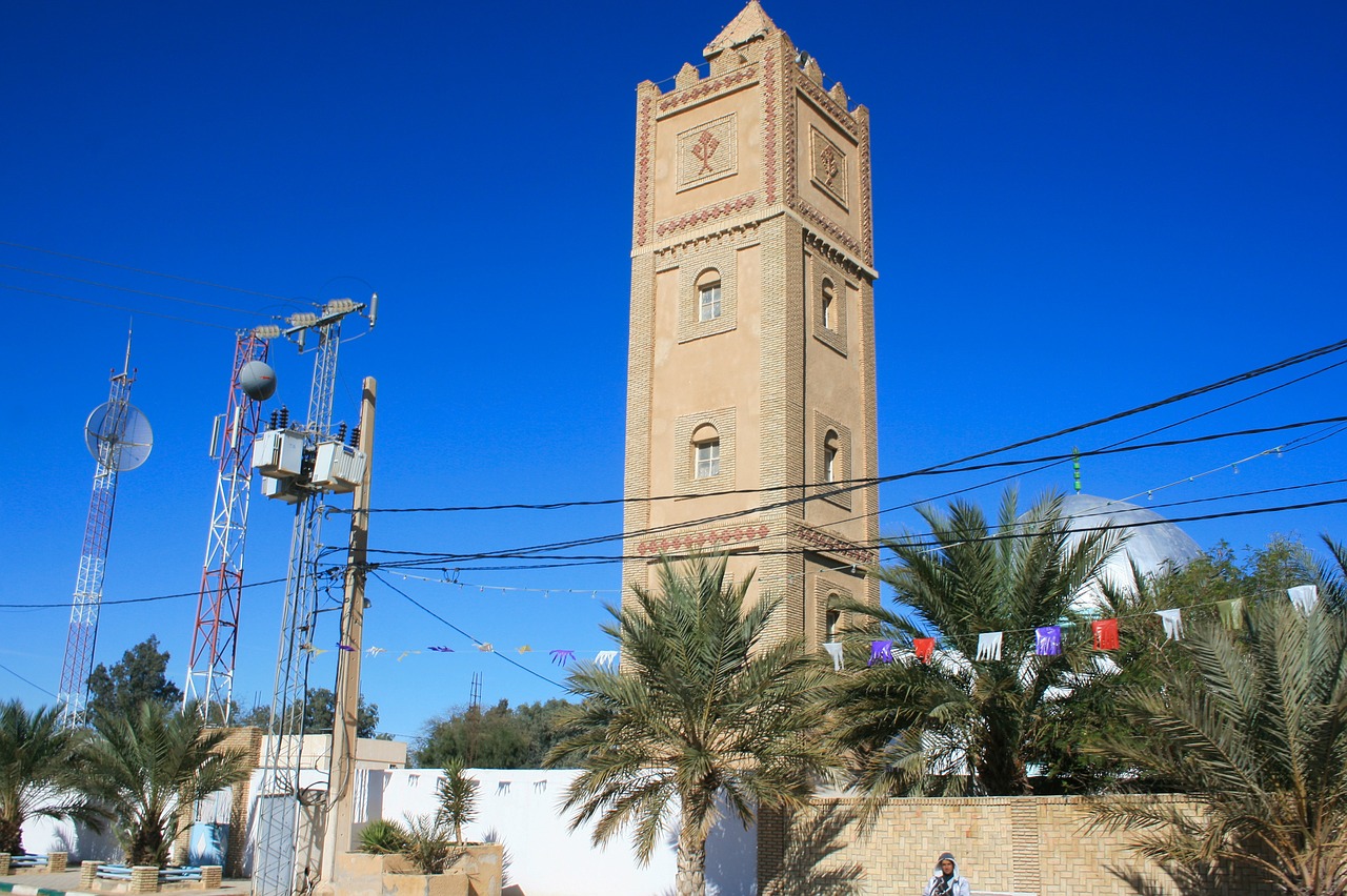 algeria mosque minaret free photo