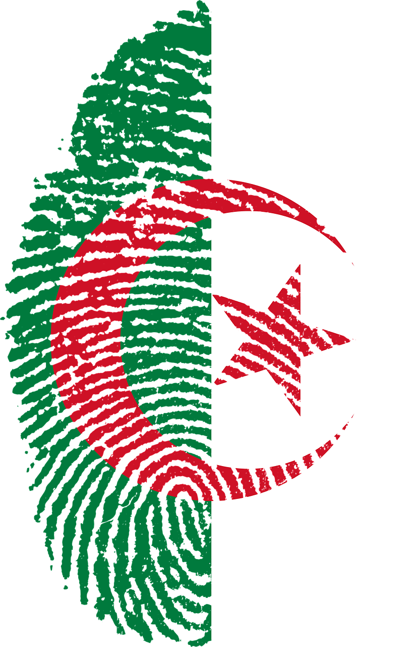 algeria flag fingerprint free photo