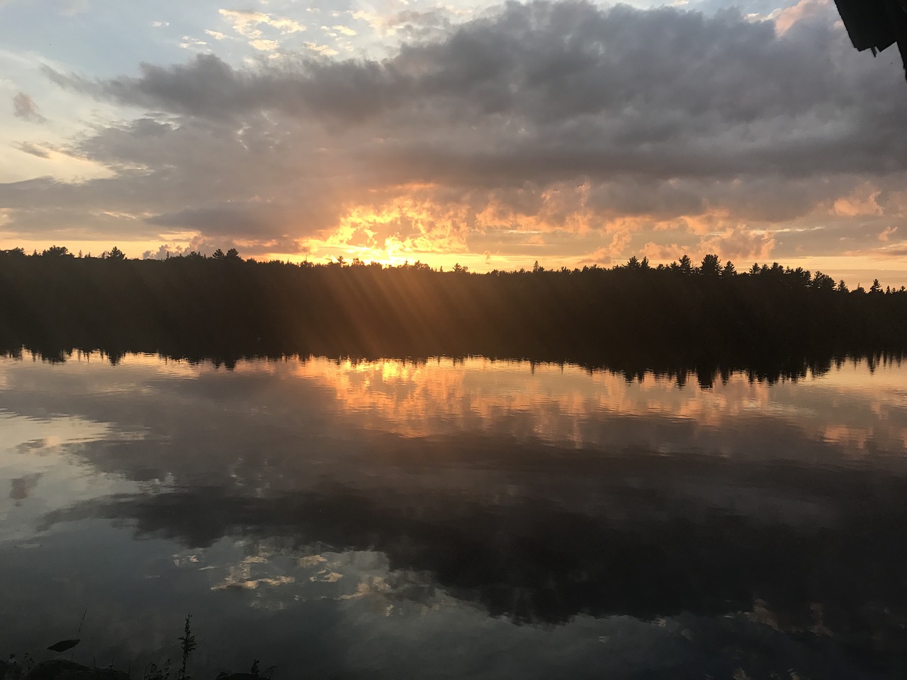 algonquin sunset lake free photo