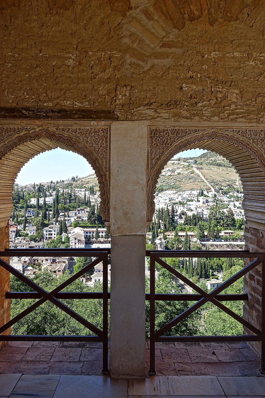 alhambra windows arches free photo