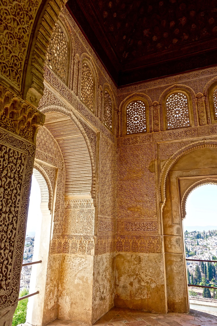 alhambra arches moorish free photo