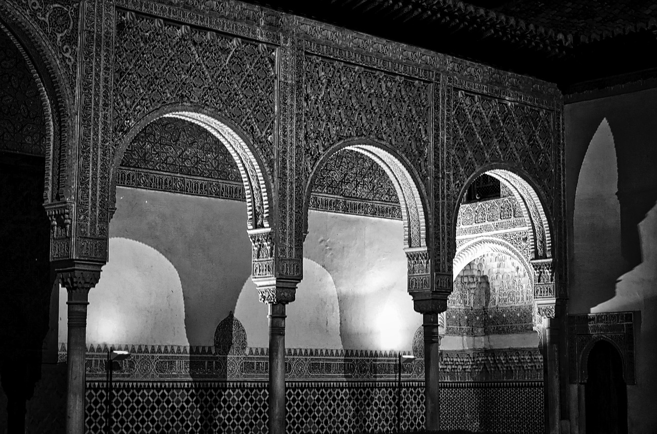 alhambra arches palace free photo