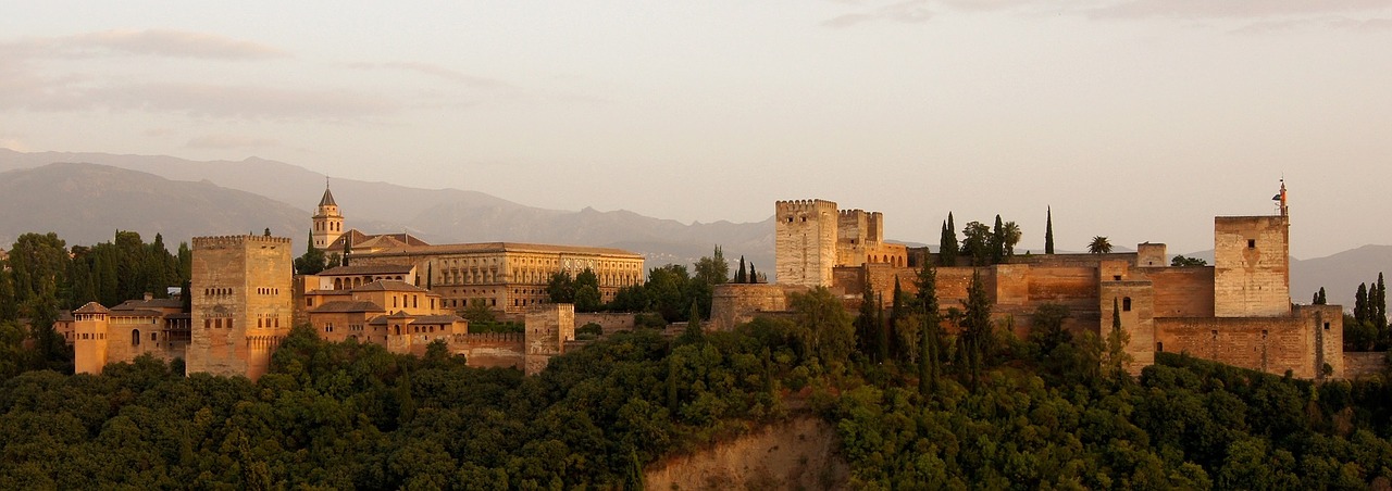 alhambra panorama sunset free photo