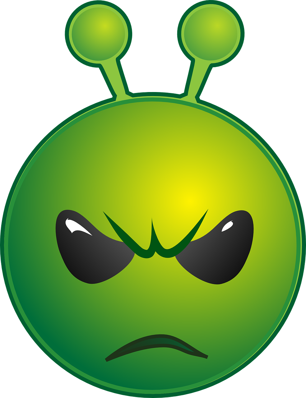 alien unhappy emoticon free photo