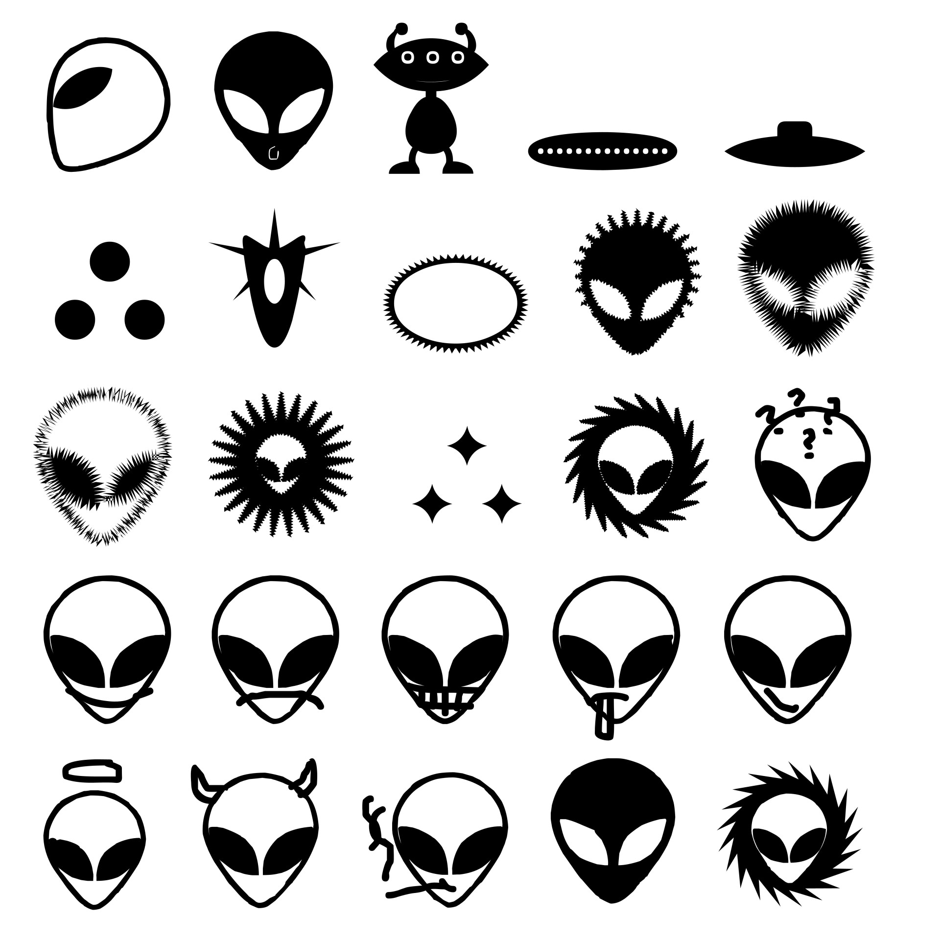 alien faces silhouettes free photo