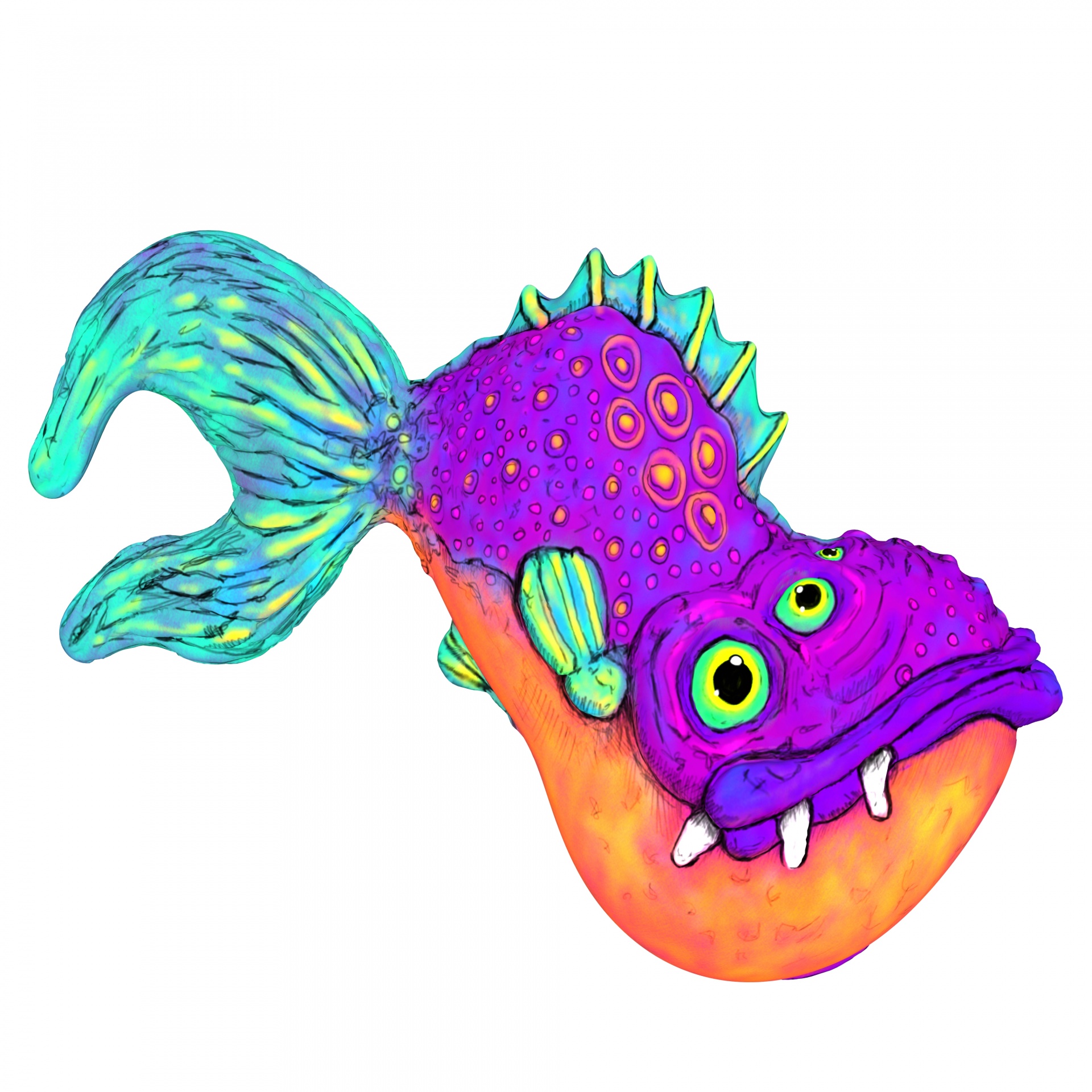 color alien fish free photo