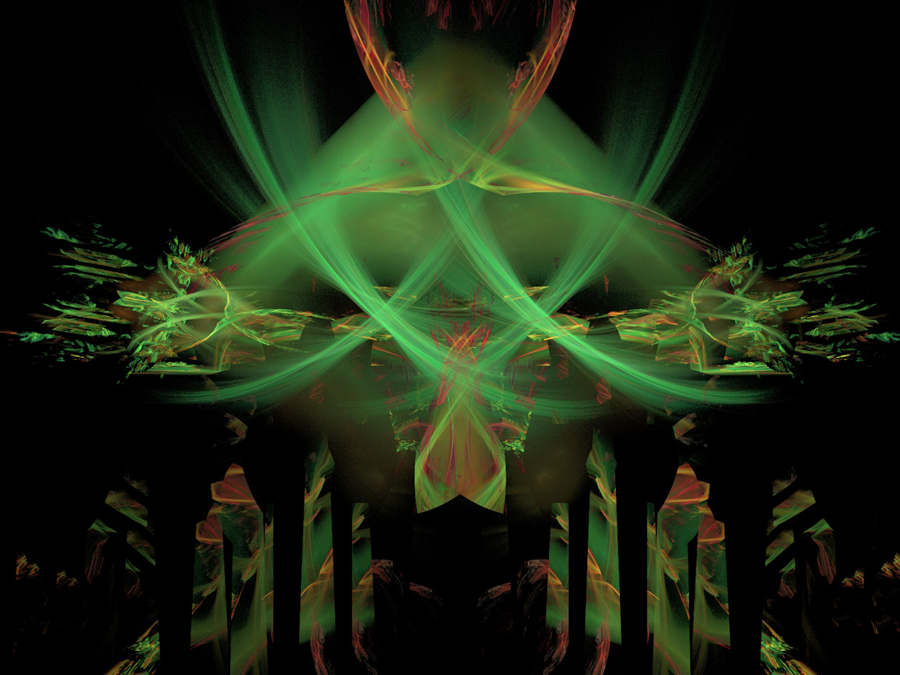 fractal green orange free photo