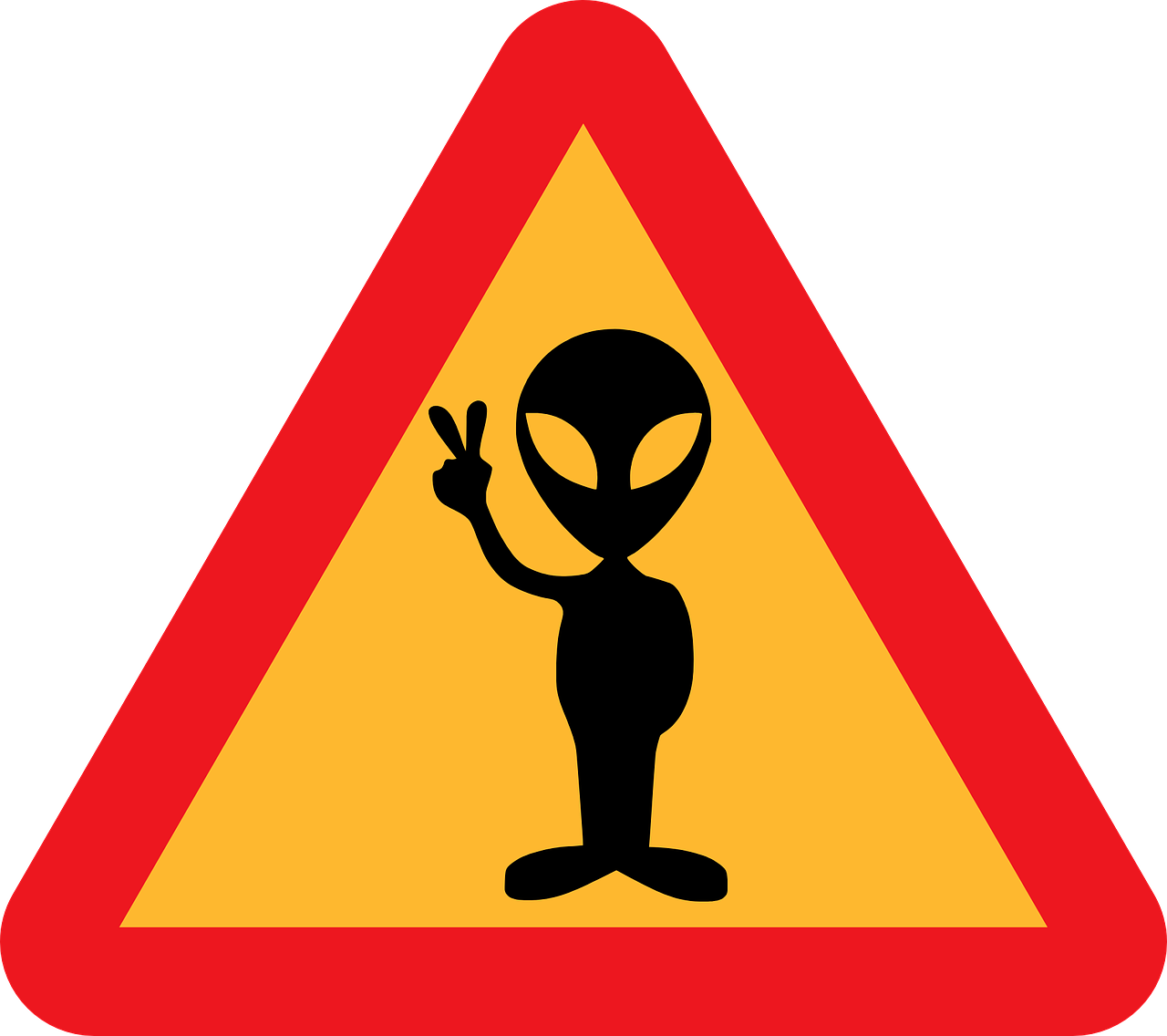 aliens warning road free photo