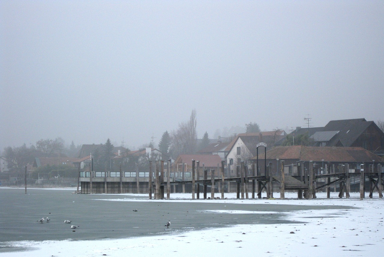 allensbach frozen lake constance free photo