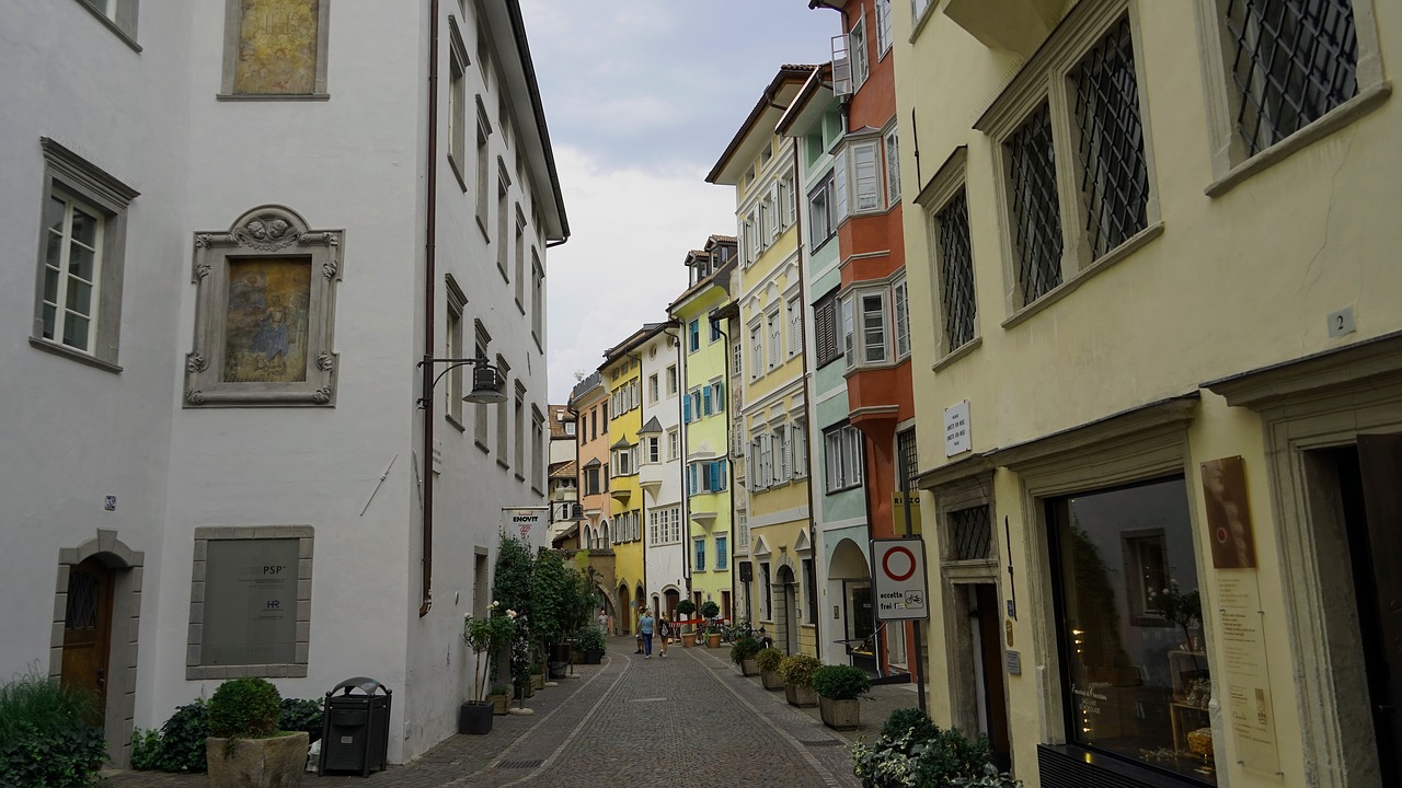 alley houses facades bozen free photo