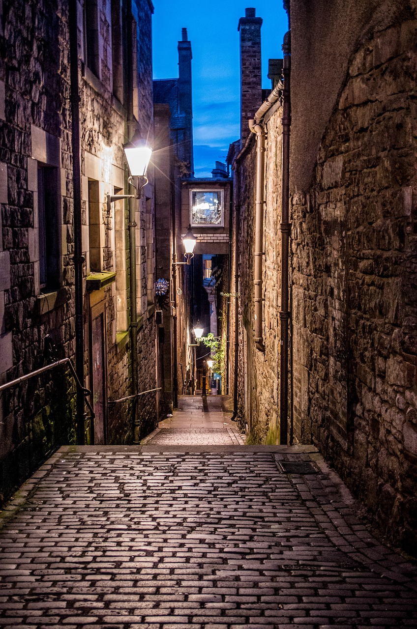 alley cobblestones old town free photo