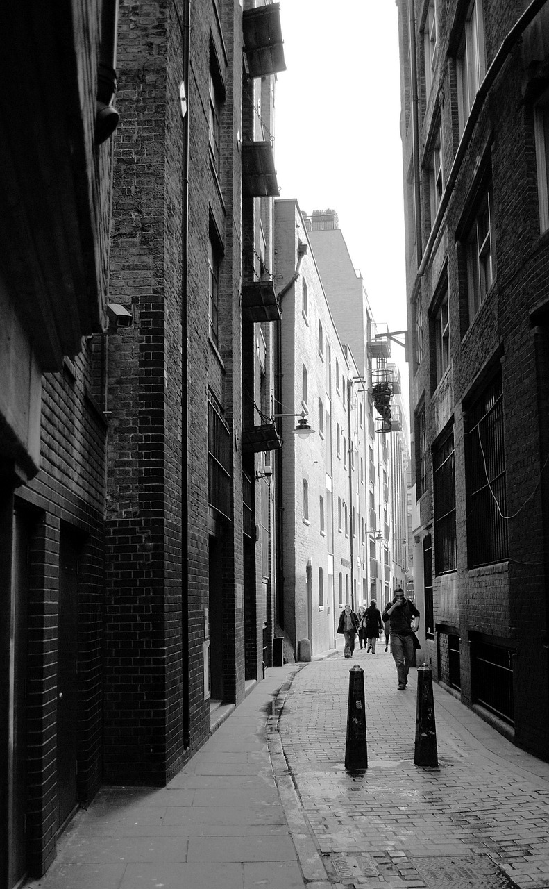 alley walking people free photo