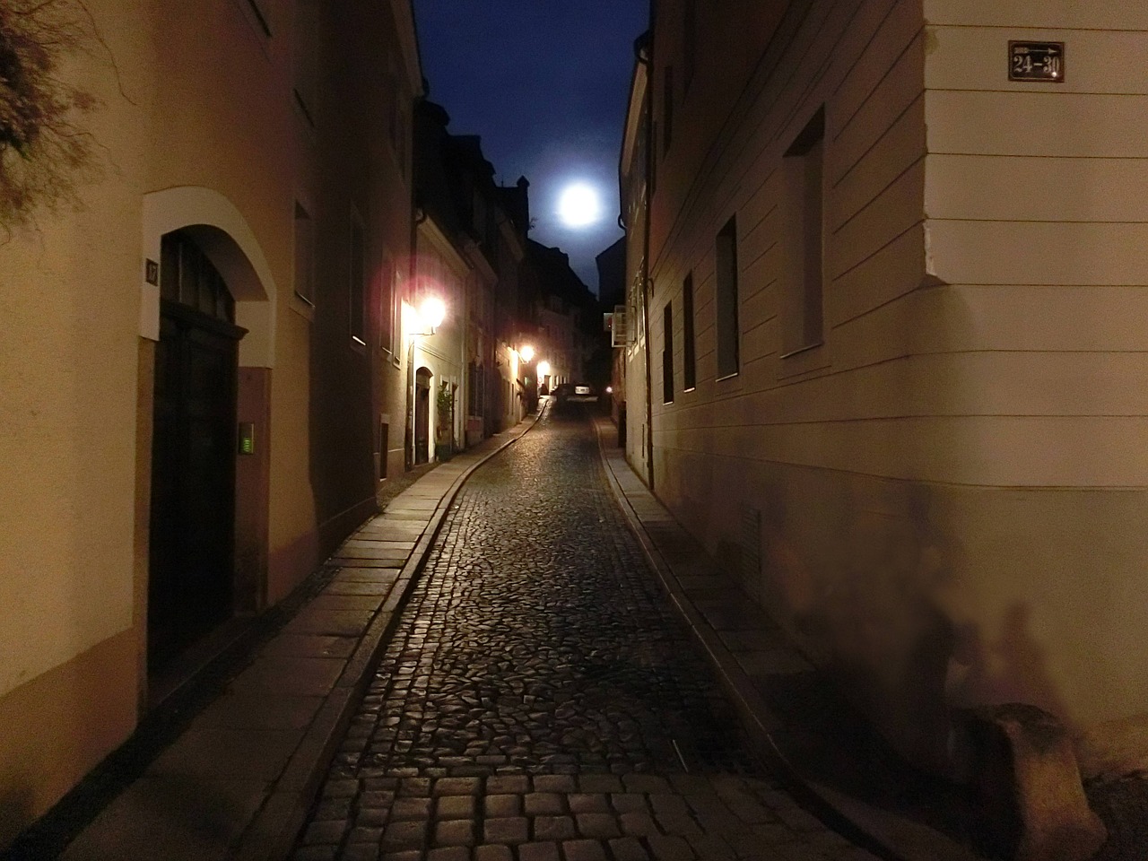 alley moon old town free photo