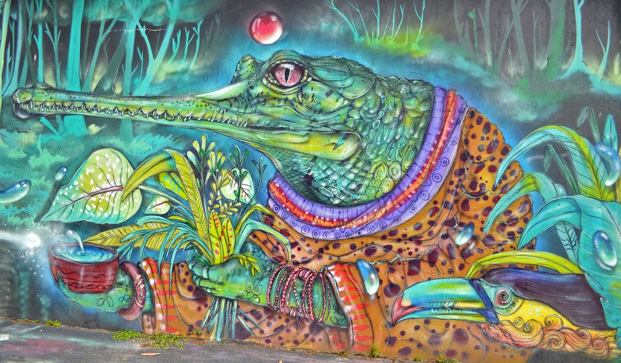 alligator legends street art free photo