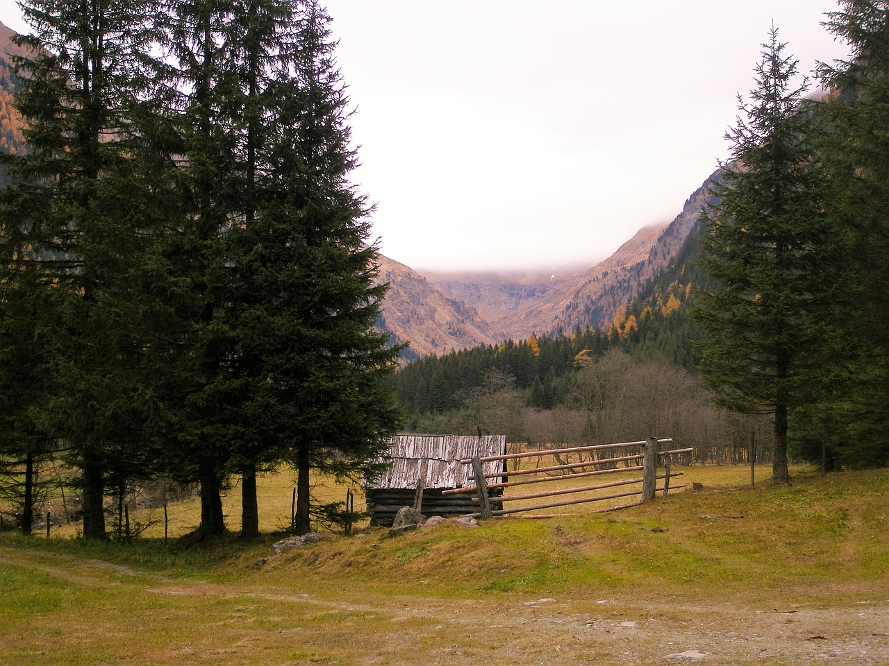 alm hut landscape free photo