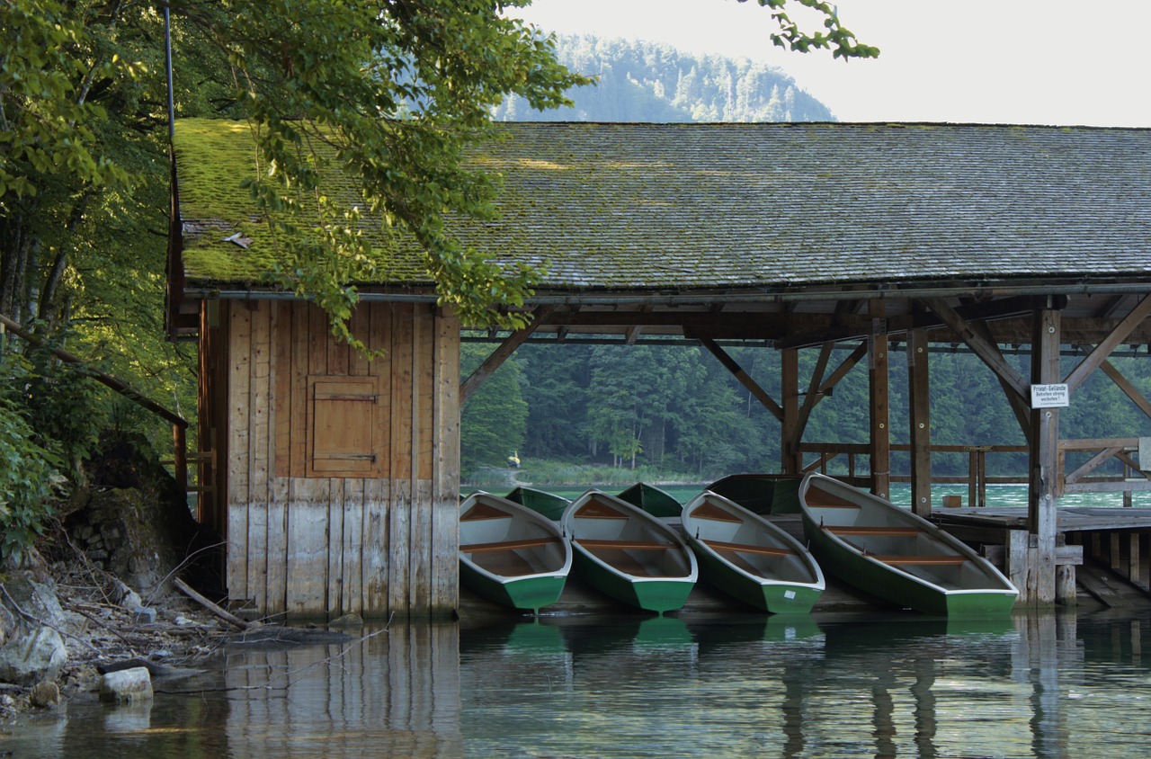 almensee lake boats nature free photo