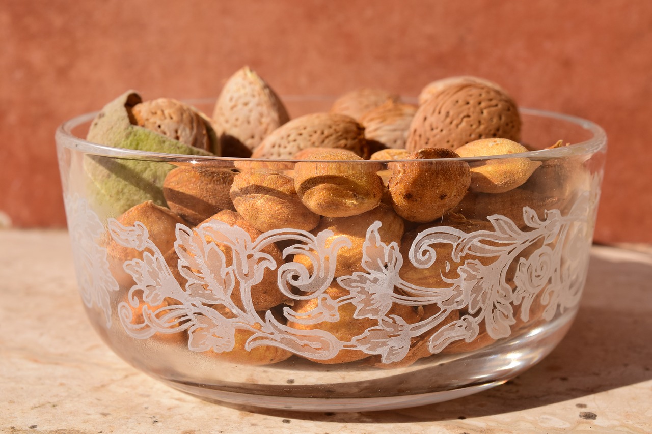 almonds bowl decorative free photo