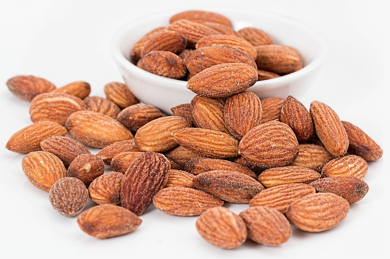almonds nuts roasted free photo