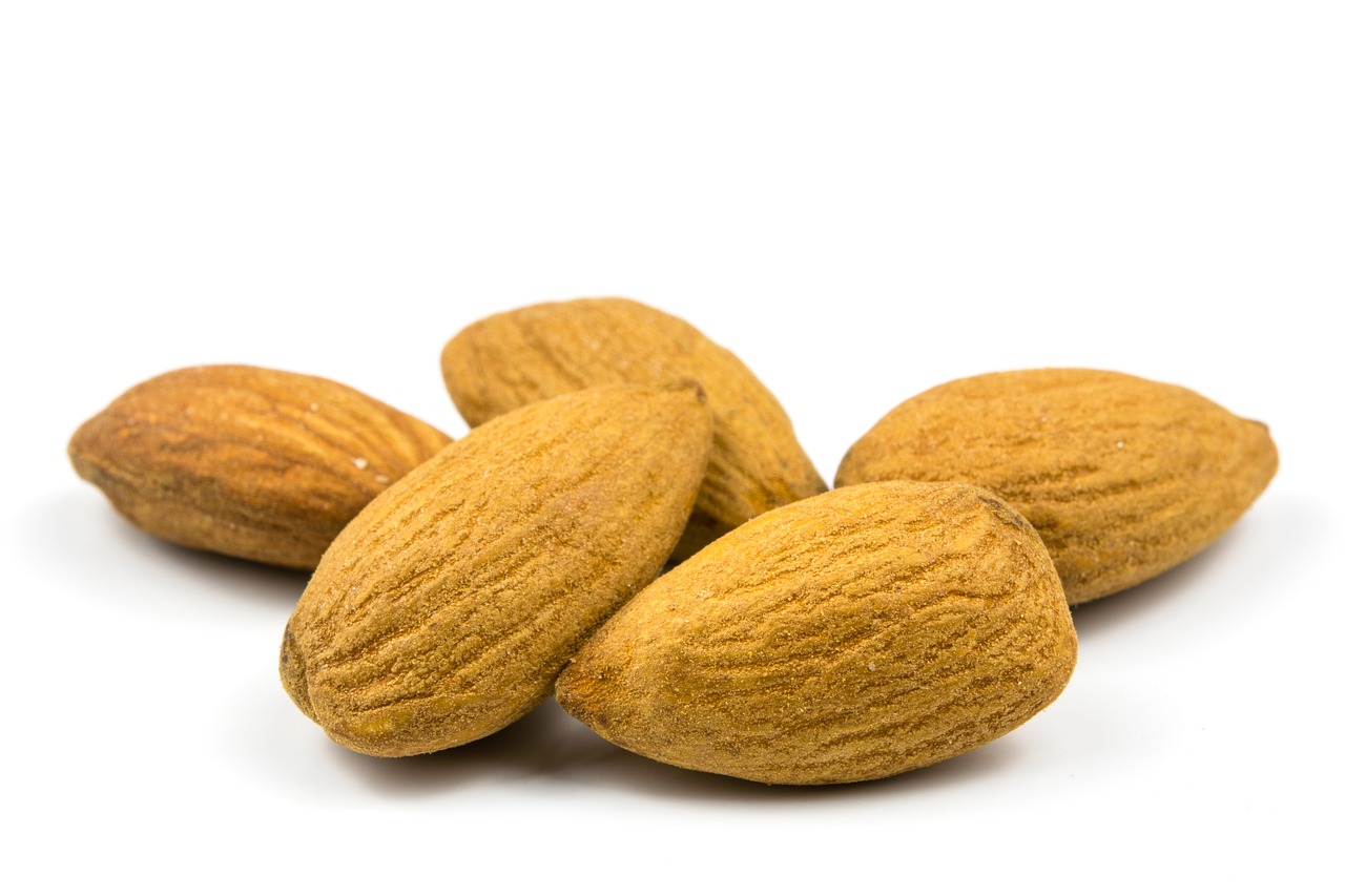 almonds nuts white background free photo