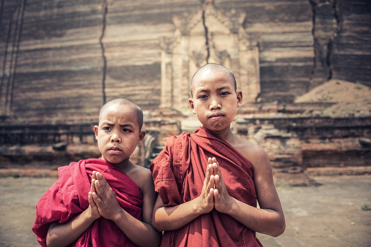 boy monks i pray free photo