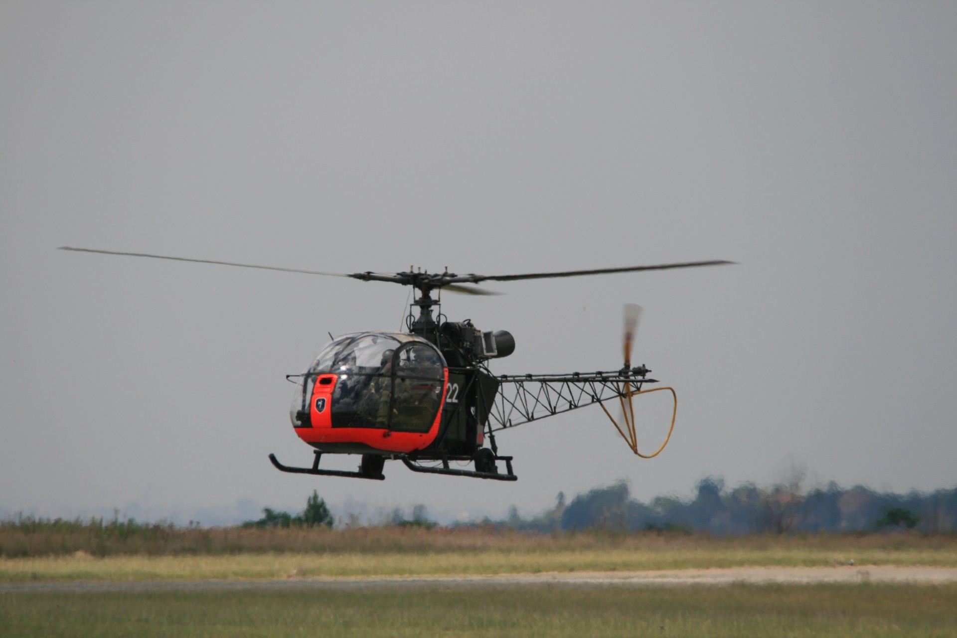 helicopter alouette ll dayglo dark olive free photo