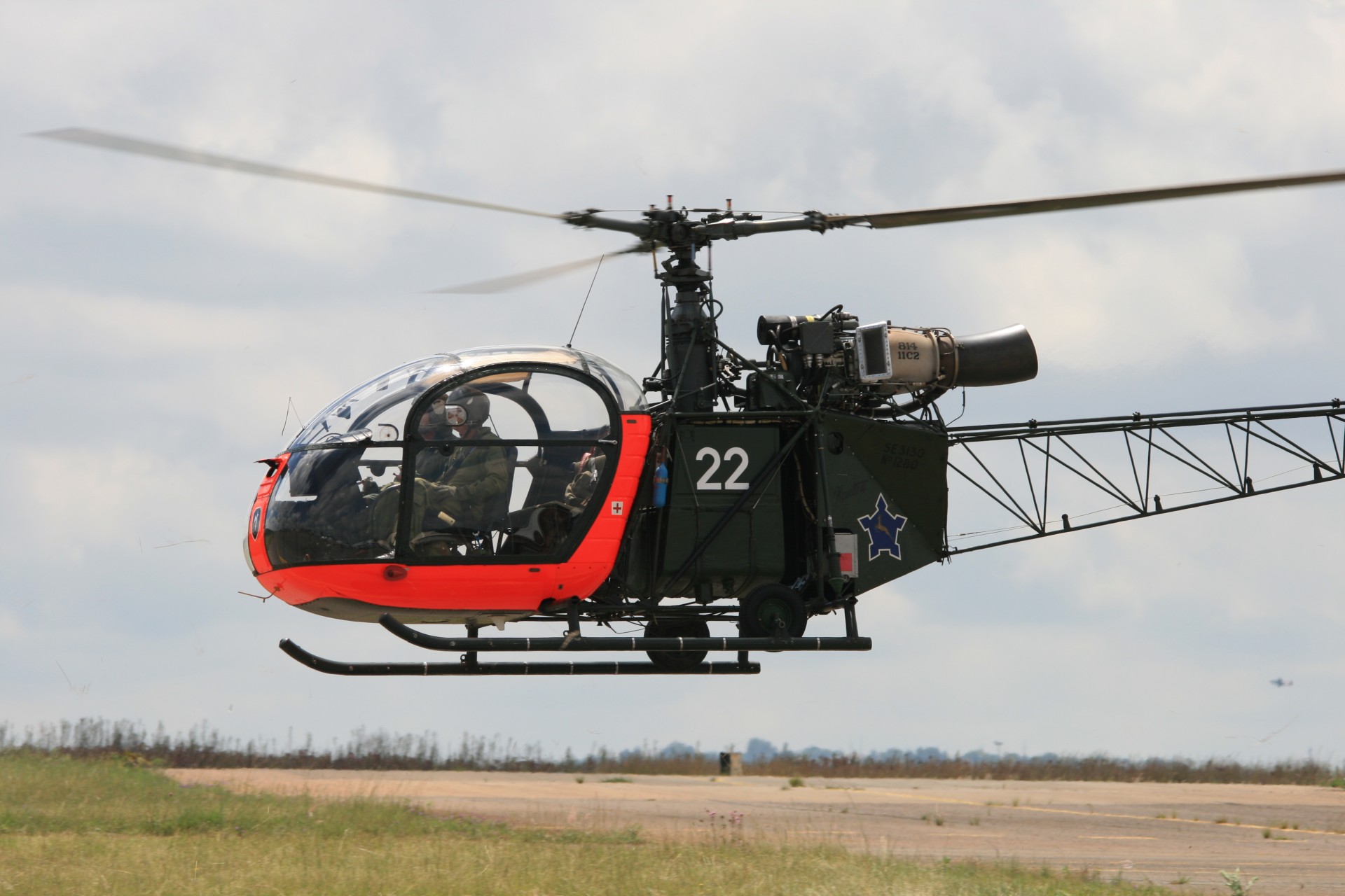 helicopter alouette ll dayglo dark olive free photo