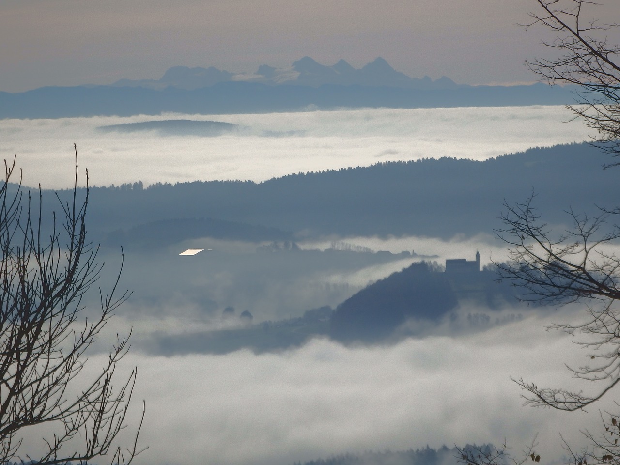 alpenblick panorama fog free photo
