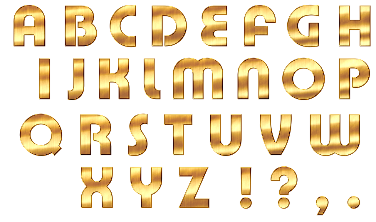 alphabet  letters  gold free photo