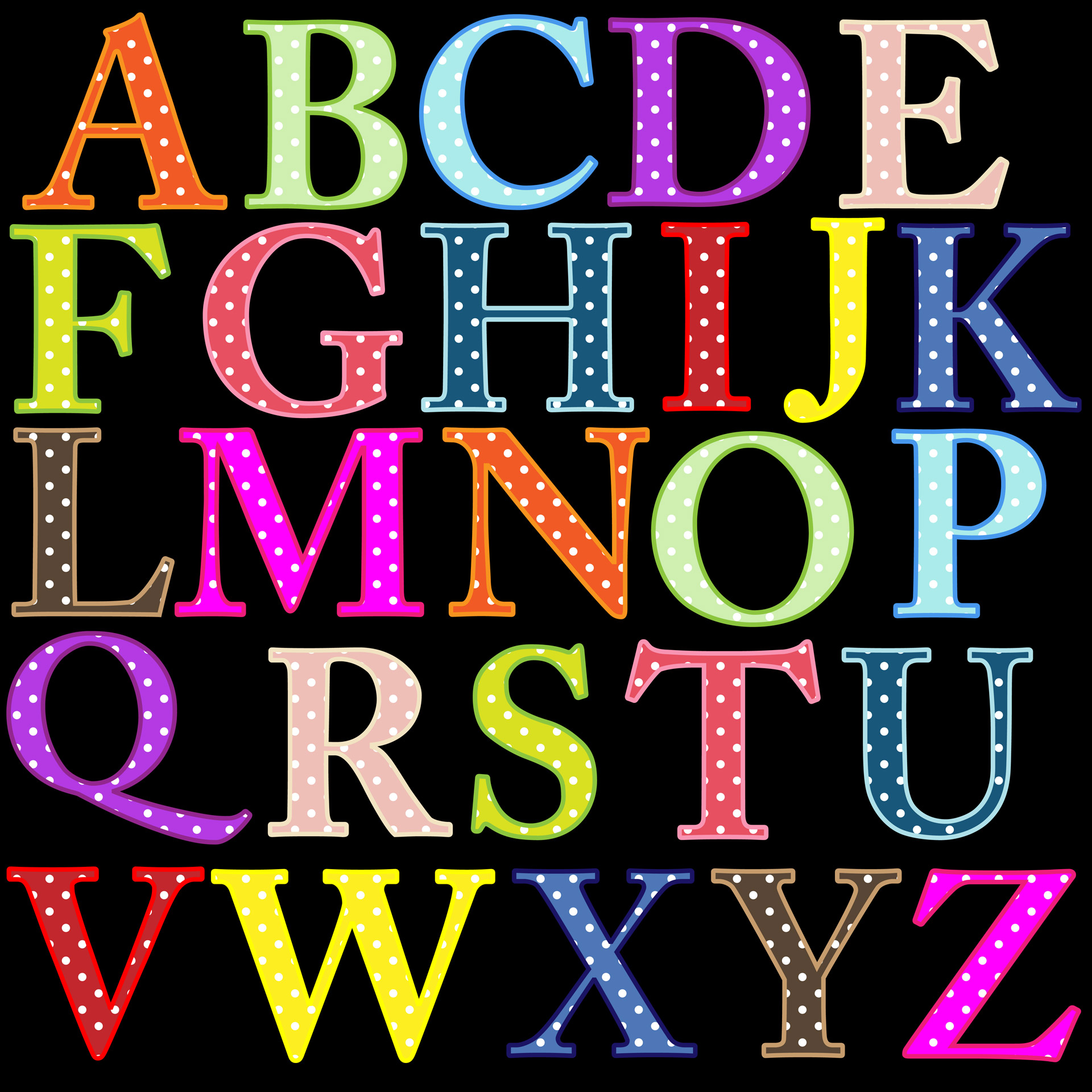 Alphabet letters alphabet Letters a z colorful Free Image From Needpix