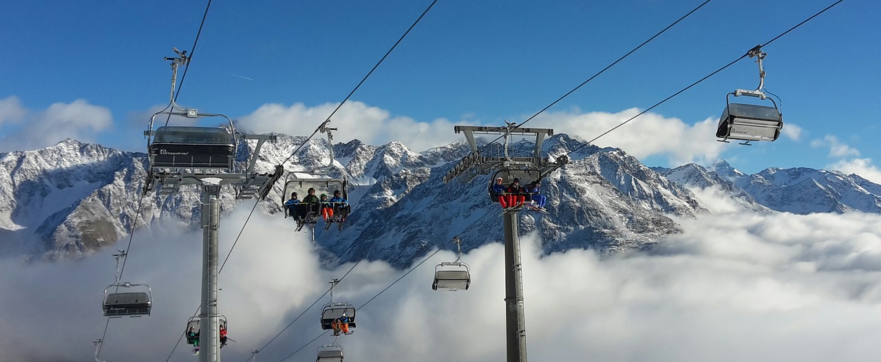 alpine ski area chairlift free photo