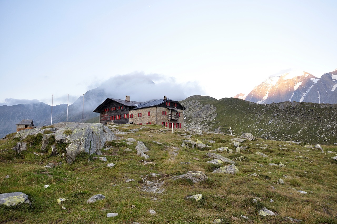 alpine dolomites mountain hut free photo