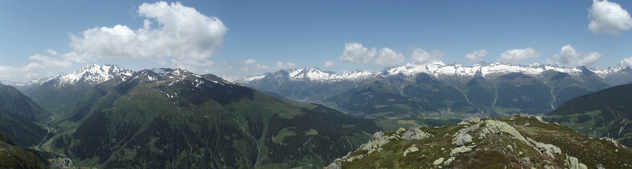 alpine summer panorama free photo