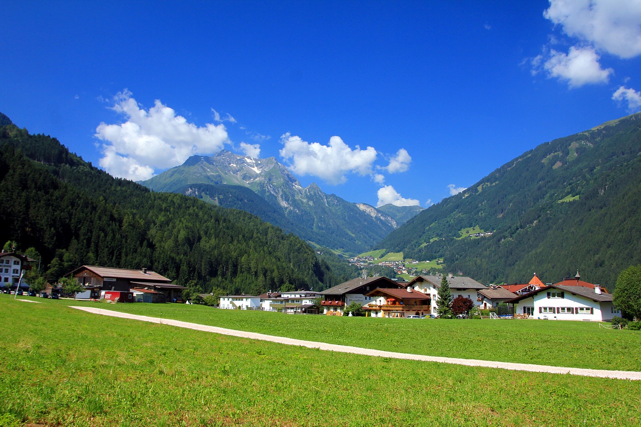 alpine village mountains free photo