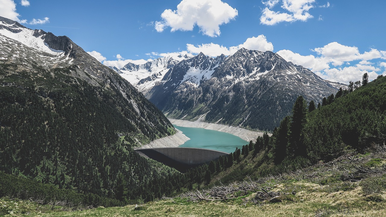 alpine clouds dam free photo